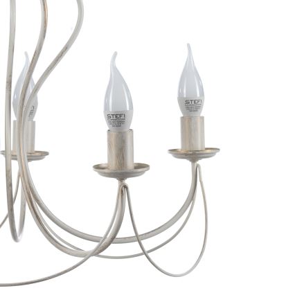 ONLI - Luster na lancu CANDELA 5xE14/6W/230V bela