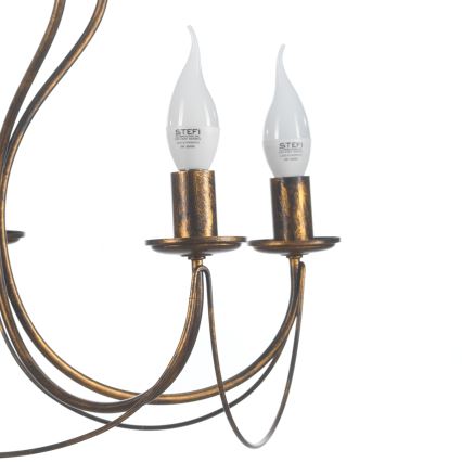ONLI - Luster na lancu CANDELA 5xE14/6W/230V bronzana