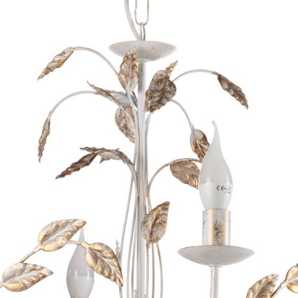 ONLI - Luster na lancu COLLANA 6xE14/6W/230V bela/zlatna