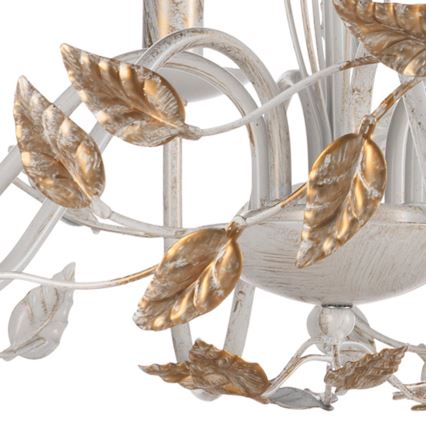 ONLI - Luster na lancu COLLANA 6xE14/6W/230V bela/zlatna