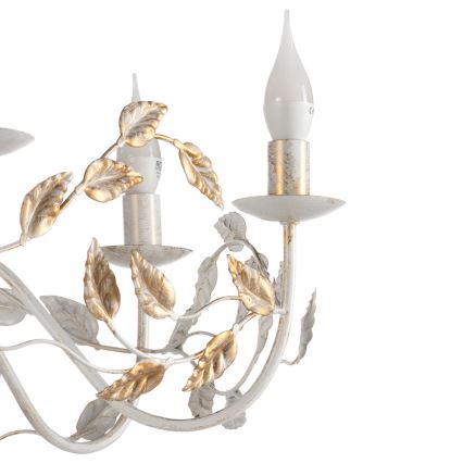 ONLI - Luster na lancu COLLANA 6xE14/6W/230V bela/zlatna
