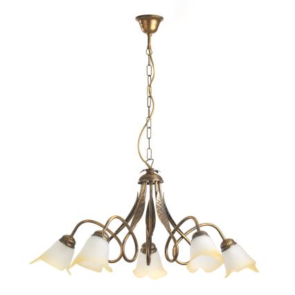 ONLI - Luster na lancu DOPPIO GIRO 5xE14/6W/230V bronzana