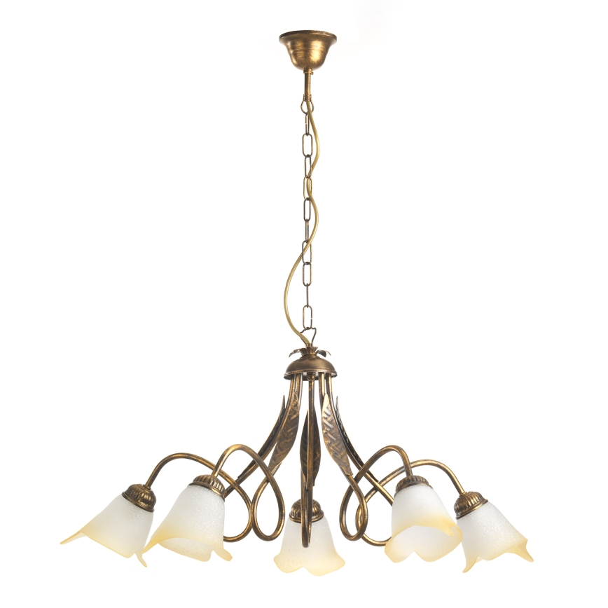 ONLI - Luster na lancu DOPPIO GIRO 5xE14/6W/230V bronzana