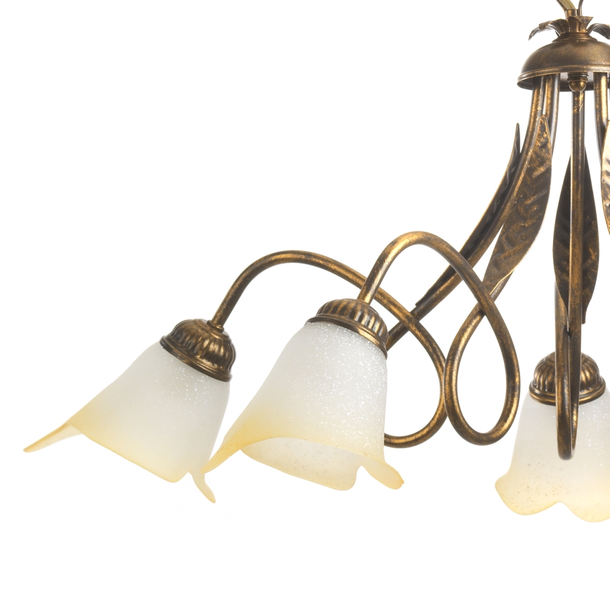 ONLI - Luster na lancu DOPPIO GIRO 5xE14/6W/230V bronzana