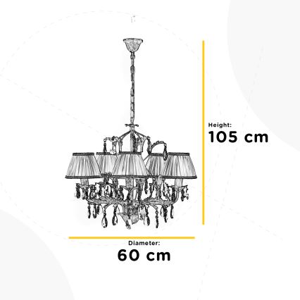 ONLI - Luster na lancu KAREN 5xE14/6W/230V bela