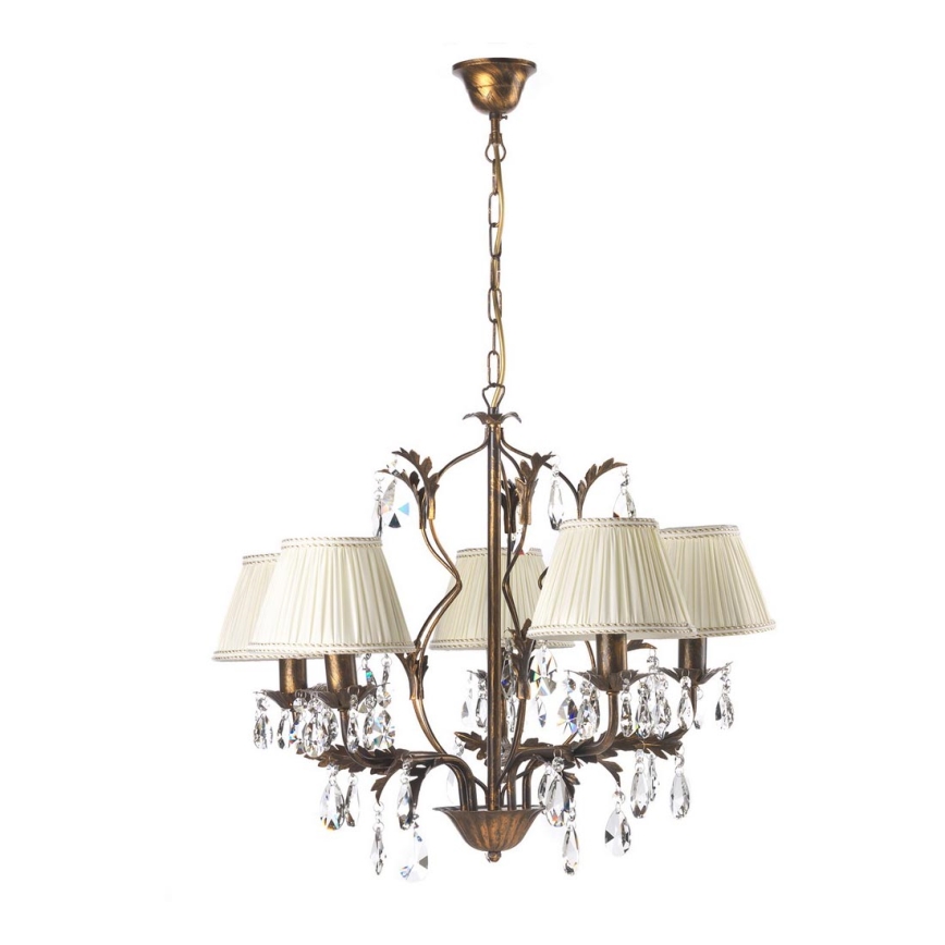ONLI - Luster na lancu KAREN 5xE14/6W/230V bronzana