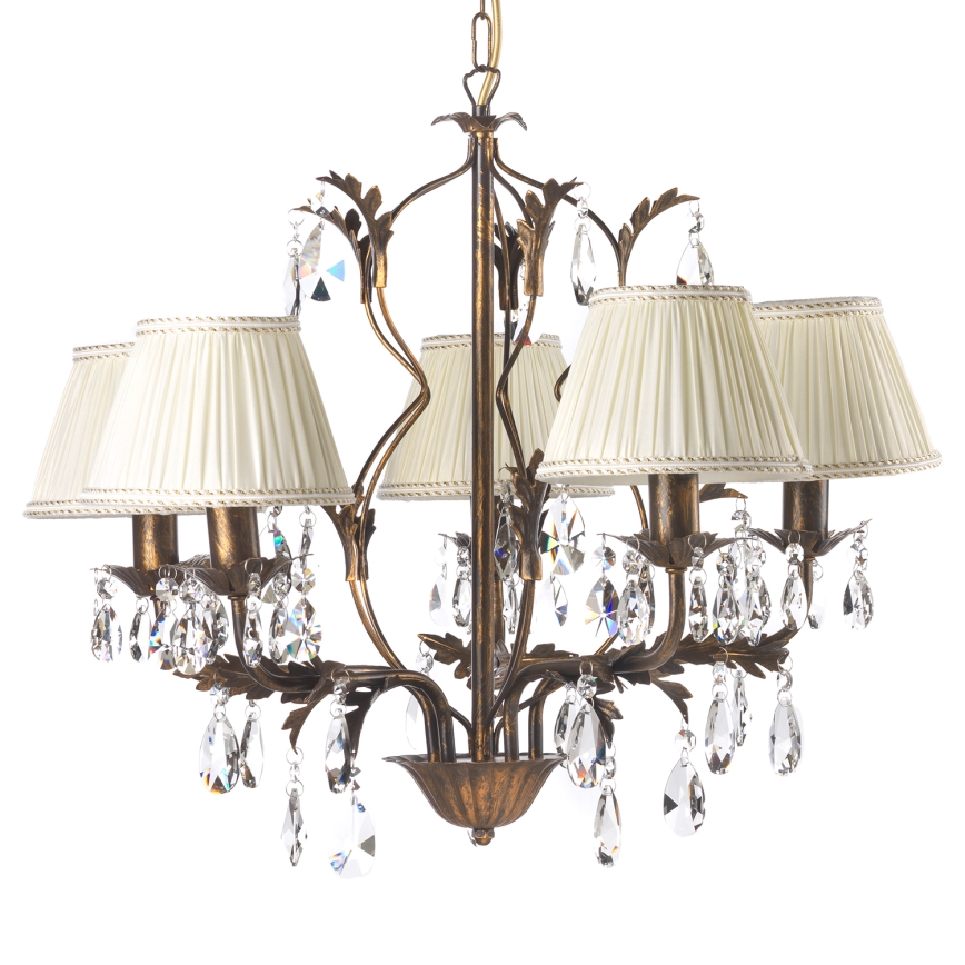 ONLI - Luster na lancu KAREN 5xE14/6W/230V bronzana