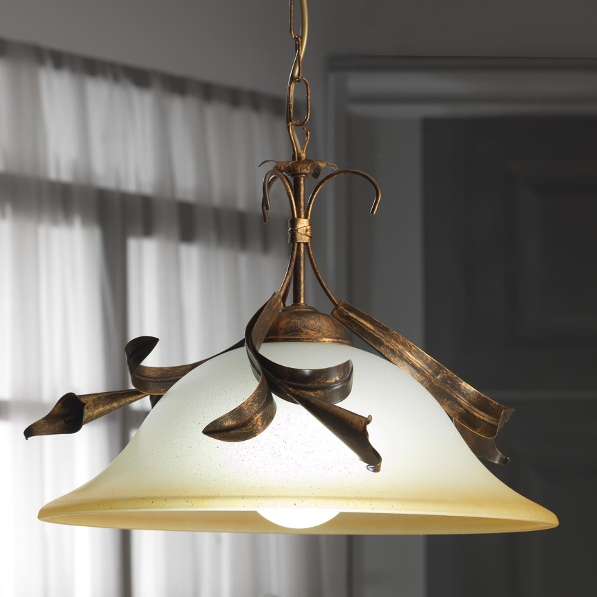ONLI - Luster na lancu LUCREZIA 1xE27/22W/230V bronzana