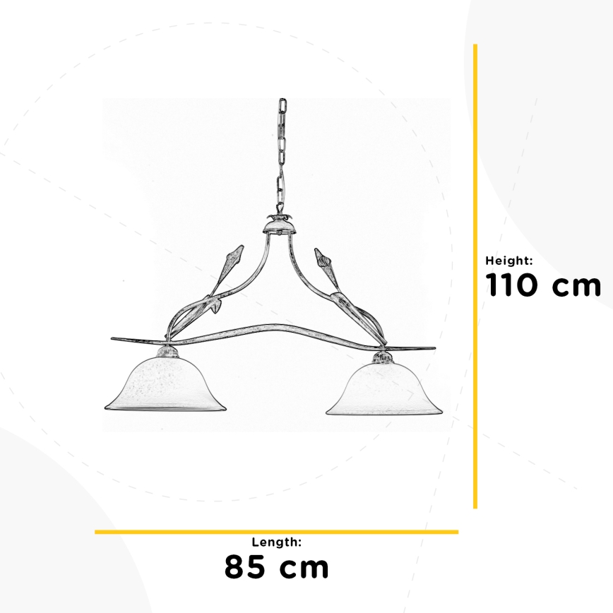 ONLI - Luster na lancu LUCREZIA 2xE27/22W/230V kremasta