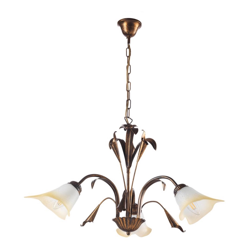 ONLI - Luster na lancu LUCREZIA 3xE14/6W/230V bronzana