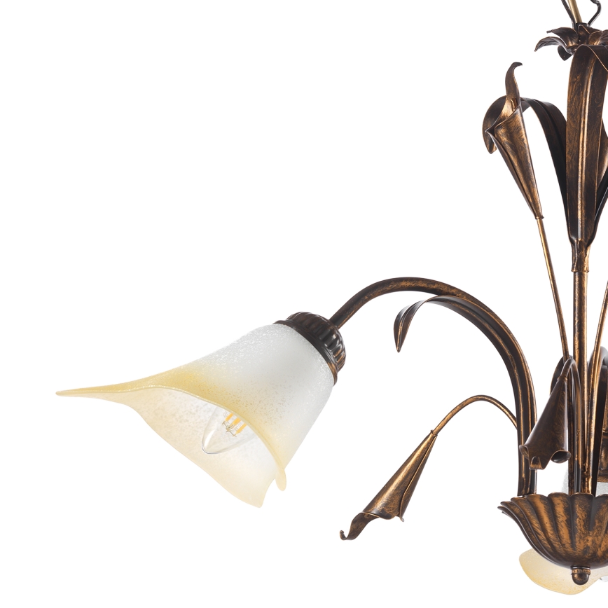 ONLI - Luster na lancu LUCREZIA 3xE14/6W/230V bronzana