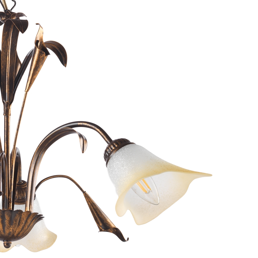 ONLI - Luster na lancu LUCREZIA 3xE14/6W/230V bronzana