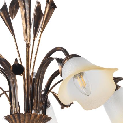 ONLI - Luster na lancu LUCREZIA 5xE14/6W/230V bronzana
