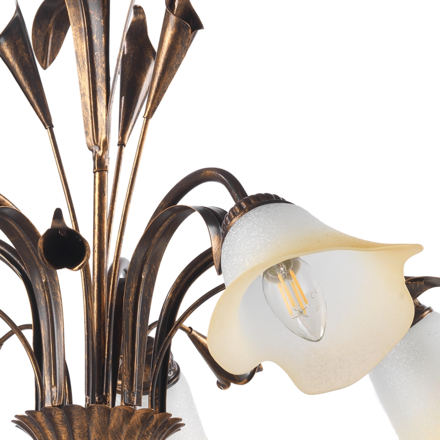 ONLI - Luster na lancu LUCREZIA 5xE14/6W/230V bronzana