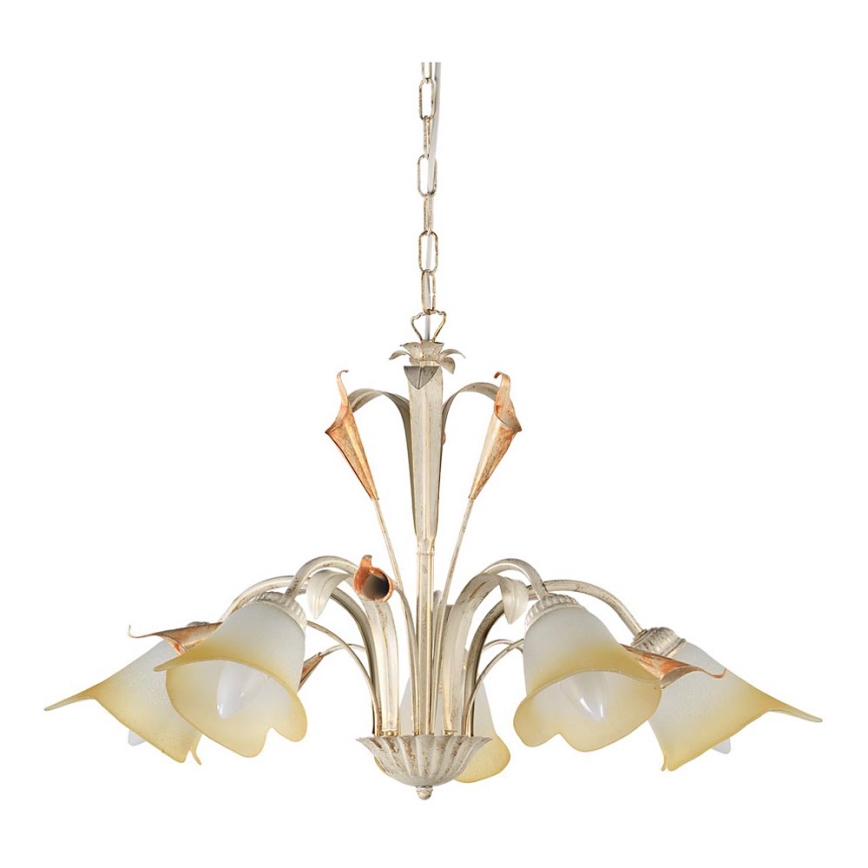 ONLI - Luster na lancu LUCREZIA 5xE14/6W/230V kremasta