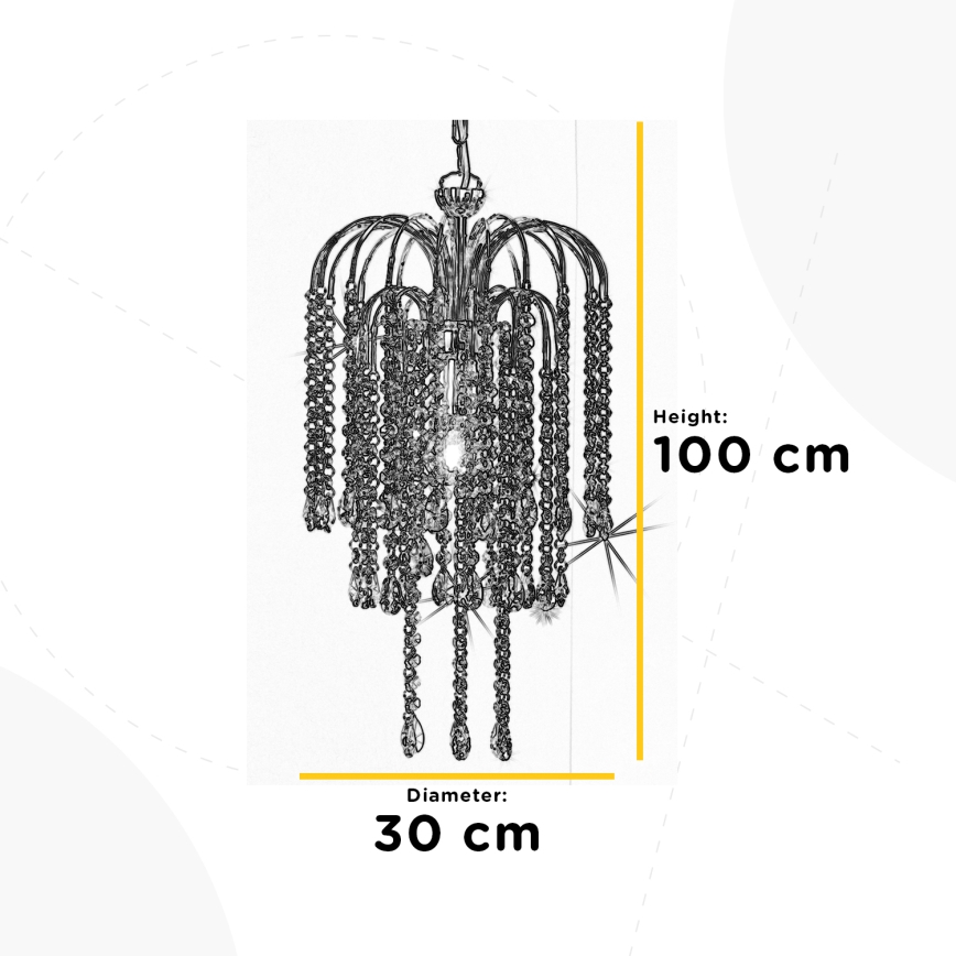 ONLI - Luster na lancu PIOGGIA 1xE27/22W/230V sjajni krom