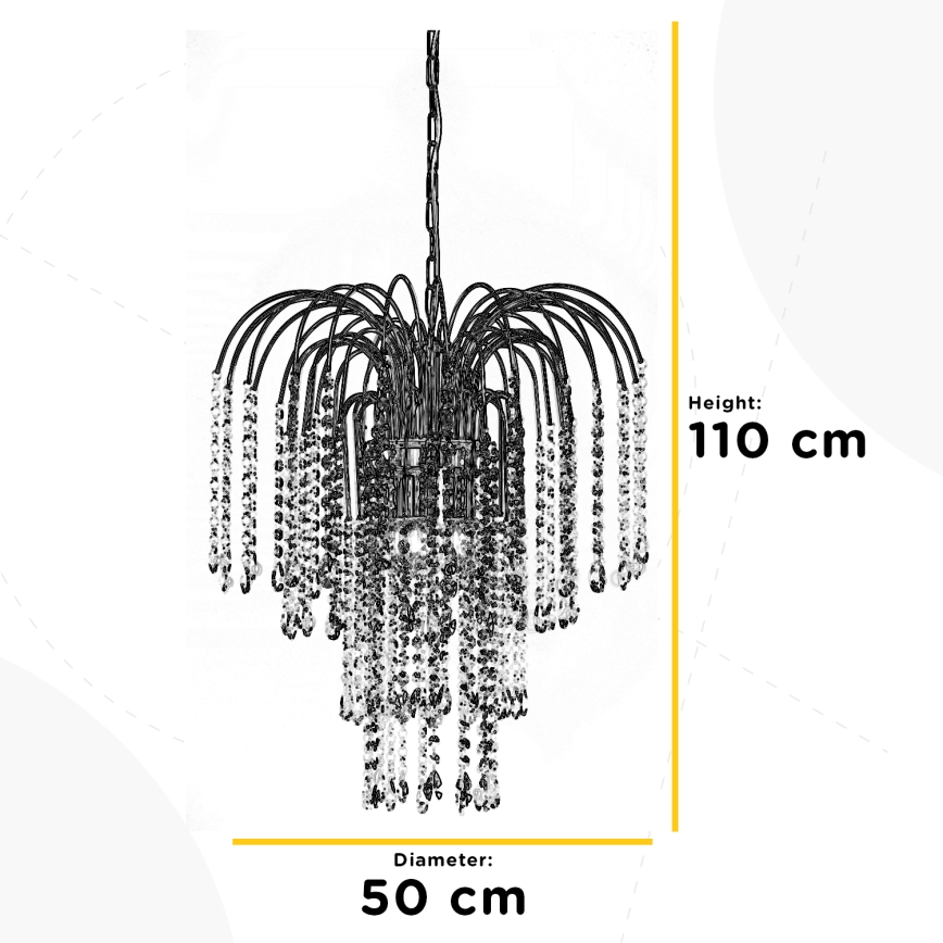 ONLI - Luster na lancu PIOGGIA 5xE14/6W/230V zlatna