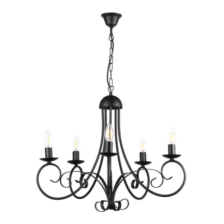 ONLI - Luster na lancu POMPEI 5xE14/6W/320V crno