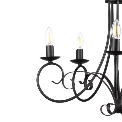 ONLI - Luster na lancu POMPEI 5xE14/6W/320V crno