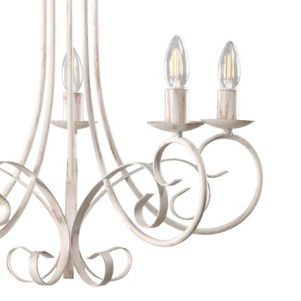 ONLI - Luster na lancu POMPEI 5xE14/6W/320V kremasta