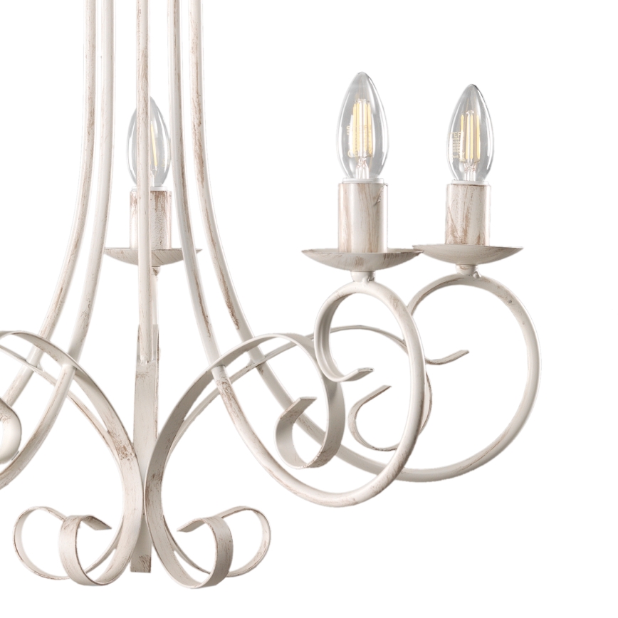 ONLI - Luster na lancu POMPEI 5xE14/6W/320V kremasta