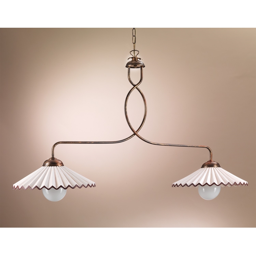 ONLI - Luster na lancu ROSINA 2xE27/22W/230V bronzana