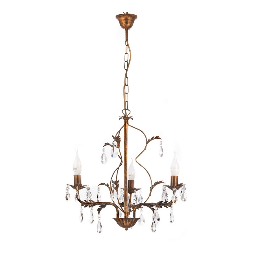 ONLI - Luster na lancu TERESA 3xE14/6W/230V bronzana