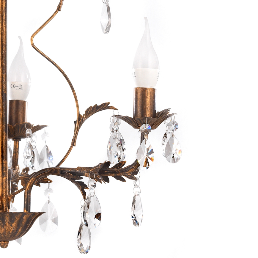 ONLI - Luster na lancu TERESA 3xE14/6W/230V bronzana