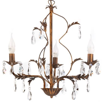 ONLI - Luster na lancu TERESA 3xE14/6W/230V bronzana