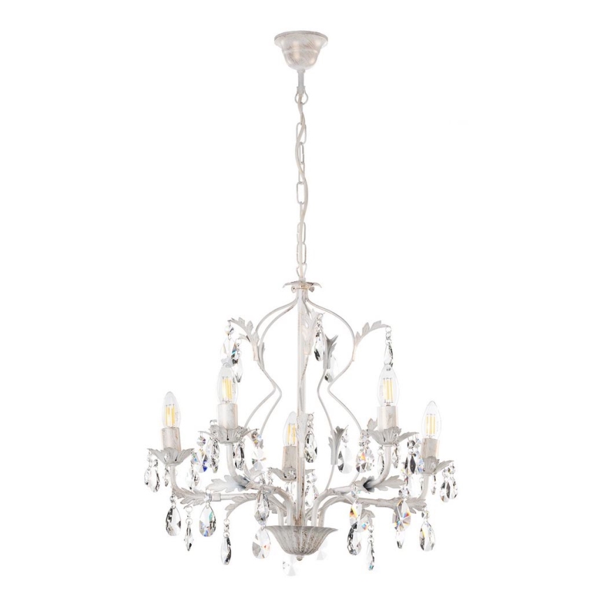 ONLI - Luster na lancu TERESA 5xE14/6W/230V bela