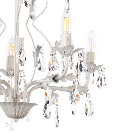 ONLI - Luster na lancu TERESA 5xE14/6W/230V bela