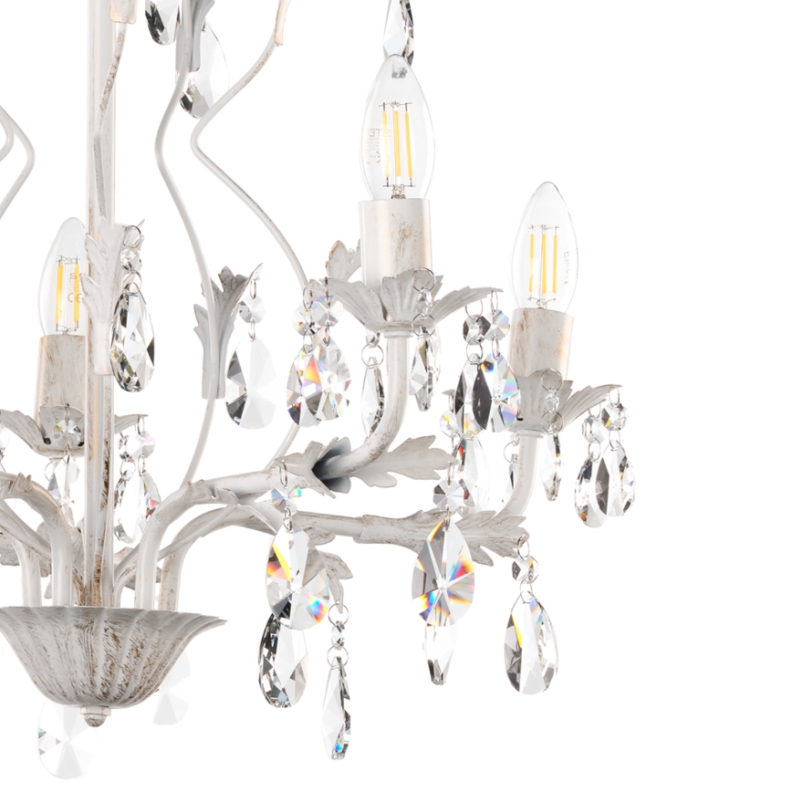 ONLI - Luster na lancu TERESA 5xE14/6W/230V bela