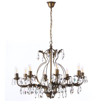 ONLI - Luster na lancu TERESA 8xE14/6W/230V bronzana