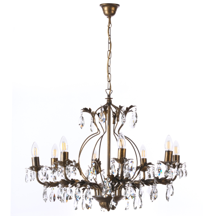 ONLI - Luster na lancu TERESA 8xE14/6W/230V bronzana
