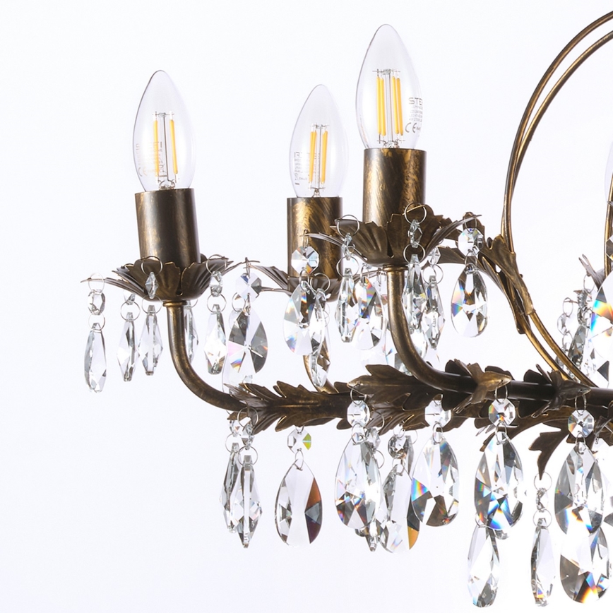 ONLI - Luster na lancu TERESA 8xE14/6W/230V bronzana