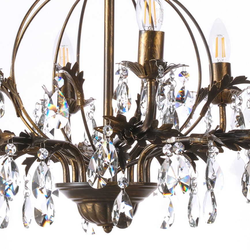 ONLI - Luster na lancu TERESA 8xE14/6W/230V bronzana