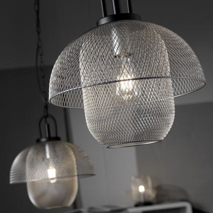 ONLI - Luster na lancu ZAIR 1xE27/22W/230V crno/srebrno