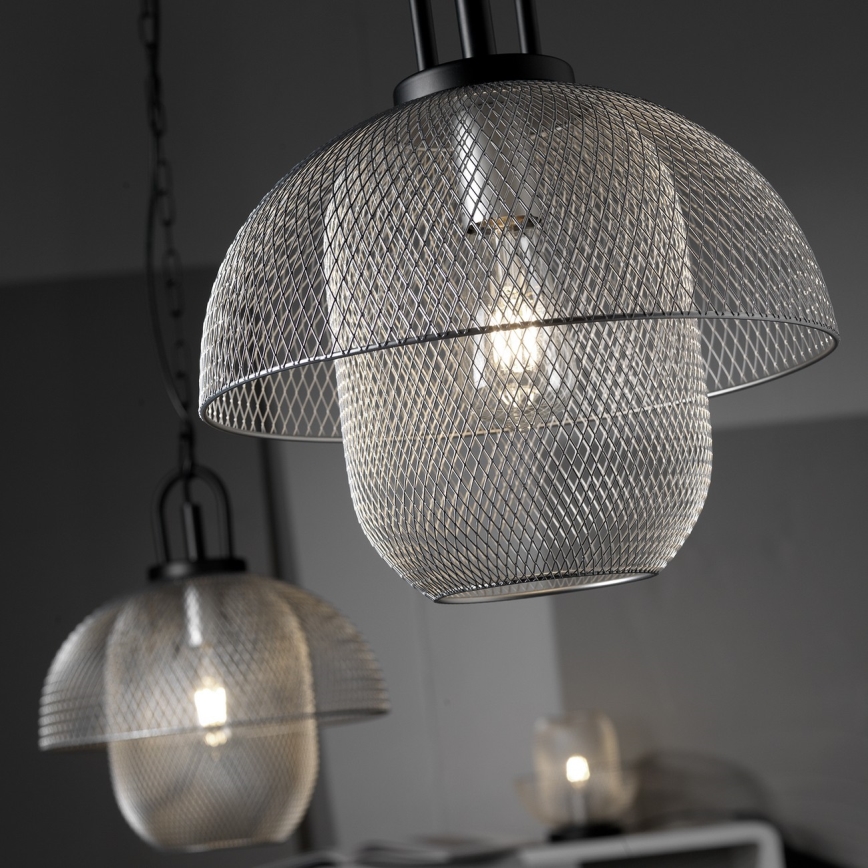 ONLI - Luster na lancu ZAIR 1xE27/22W/230V crno/srebrno