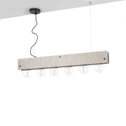 ONLI - Luster na sajli ARGO 6xE27/22W/230V sivo