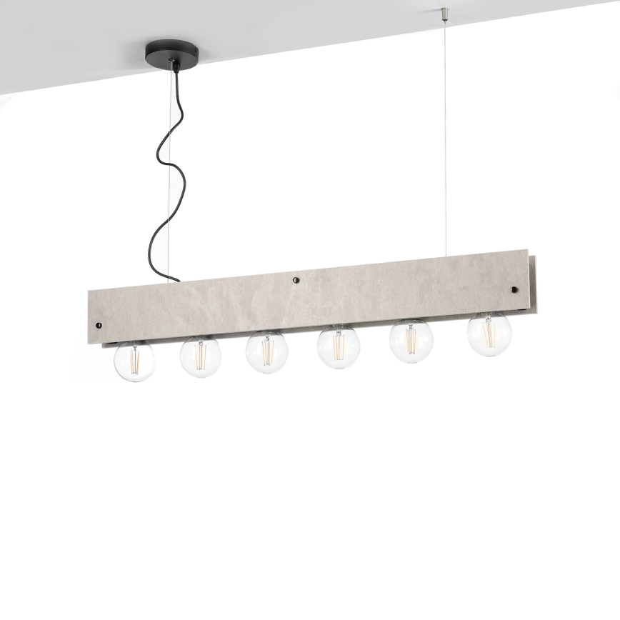 ONLI - Luster na sajli ARGO 6xE27/22W/230V sivo
