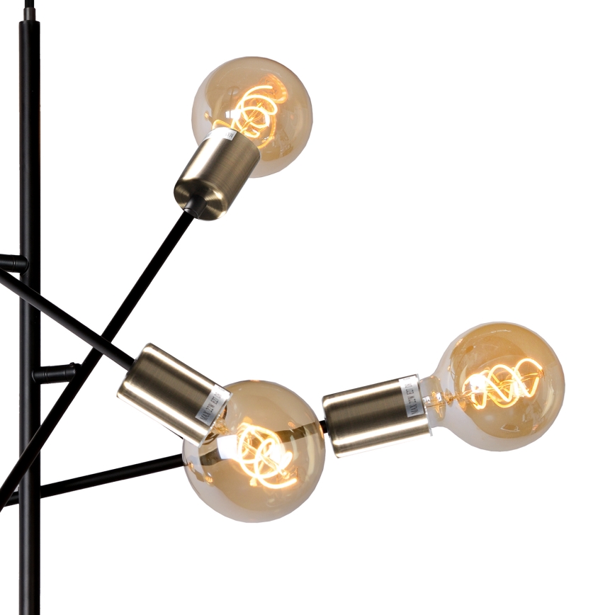 ONLI - Luster na sajli CROSS 6xE27/22W/230V crno/mesing