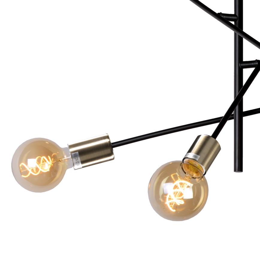 ONLI - Luster na sajli CROSS 6xE27/22W/230V crno/mesing