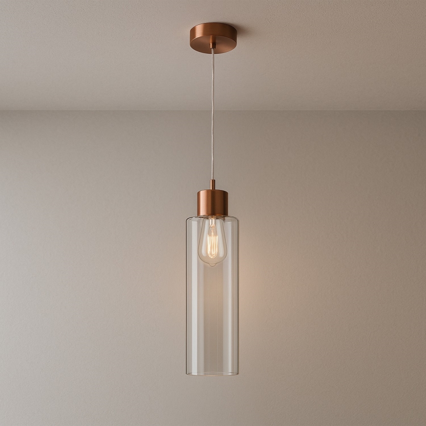 ONLI - Luster na sajli DODO 1xE27/22W/230V bakrena