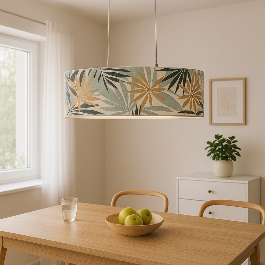 ONLI - Luster na sajli FLORA 2xE27/22W/230V zelena/zlatna