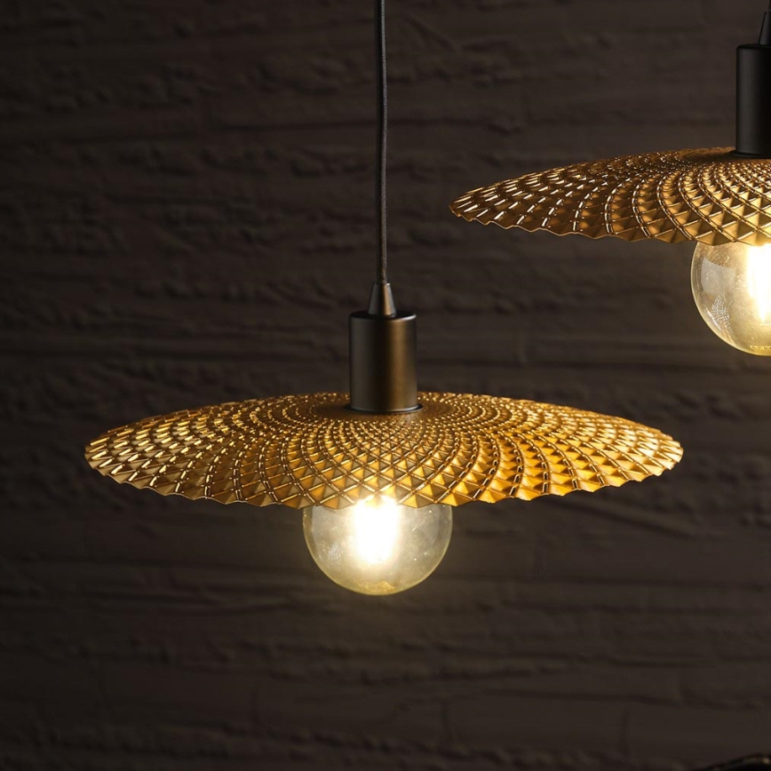 ONLI - Luster na sajli GOLDEN 1xE27/22W/230V zlatna/crno
