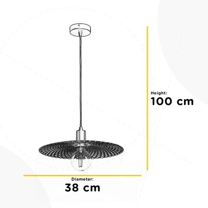 ONLI - Luster na sajli GOLDEN 1xE27/22W/230V zlatna/crno