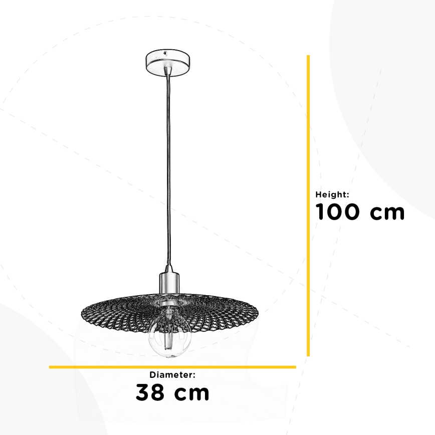 ONLI - Luster na sajli GOLDEN 1xE27/22W/230V zlatna/crno