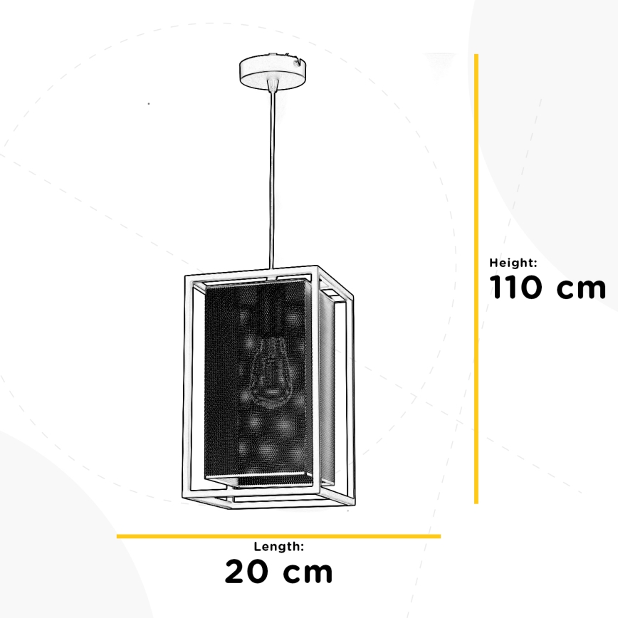 ONLI - Luster na sajli MALIK 1xE27/22W/230V zlatna/crno