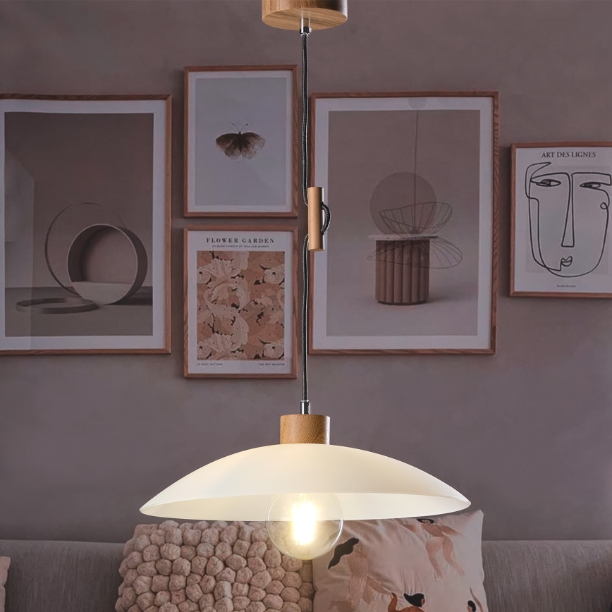 ONLI - Luster na sajli OHANA 1xE27/22W/230V hrast