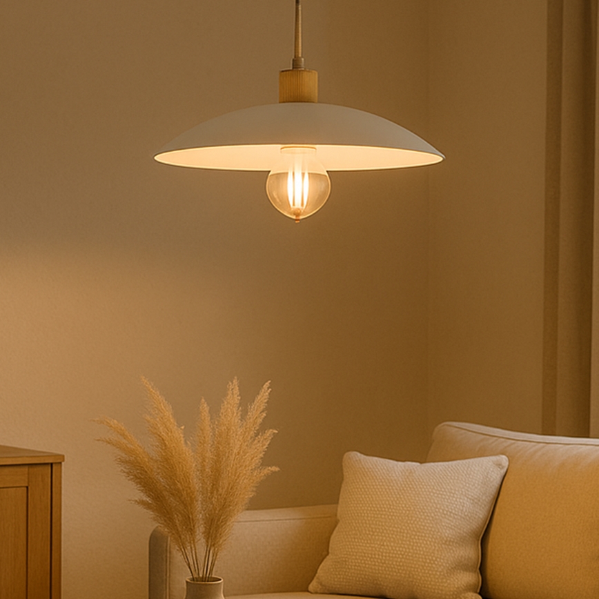 ONLI - Luster na sajli OHANA 1xE27/22W/230V hrast